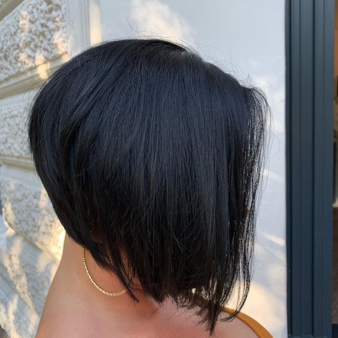 short a line bob for black hair