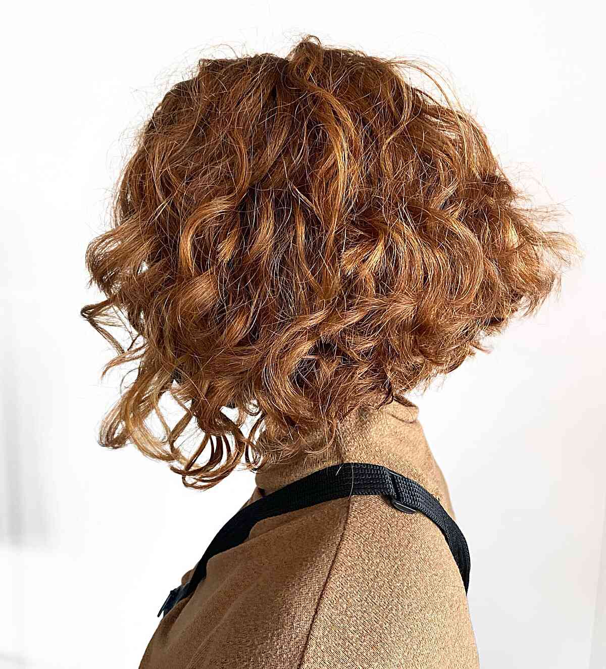 short curly stacked bob