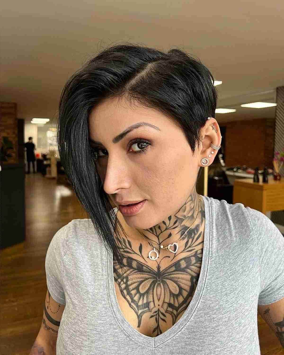short haircut with bangs