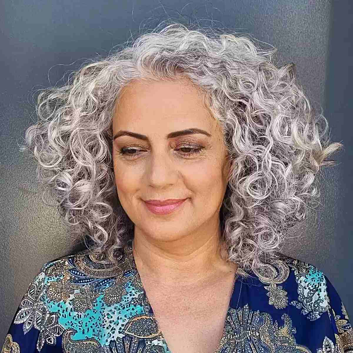 shoulder length curls and layers for older ladies over 60