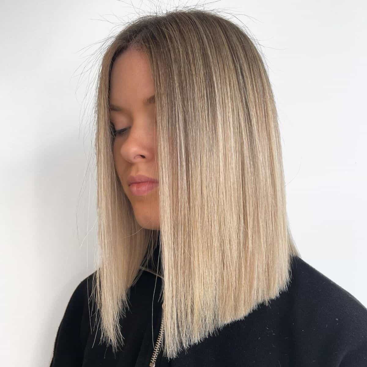 shoulder length middle part 3