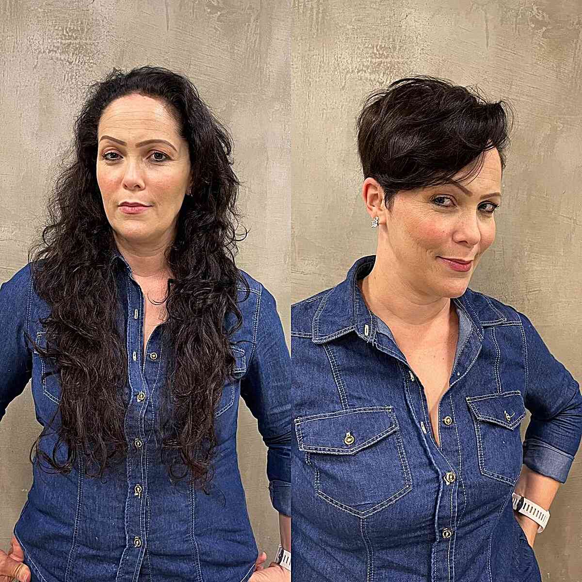 side bangs on a pixie cut for big foreheads