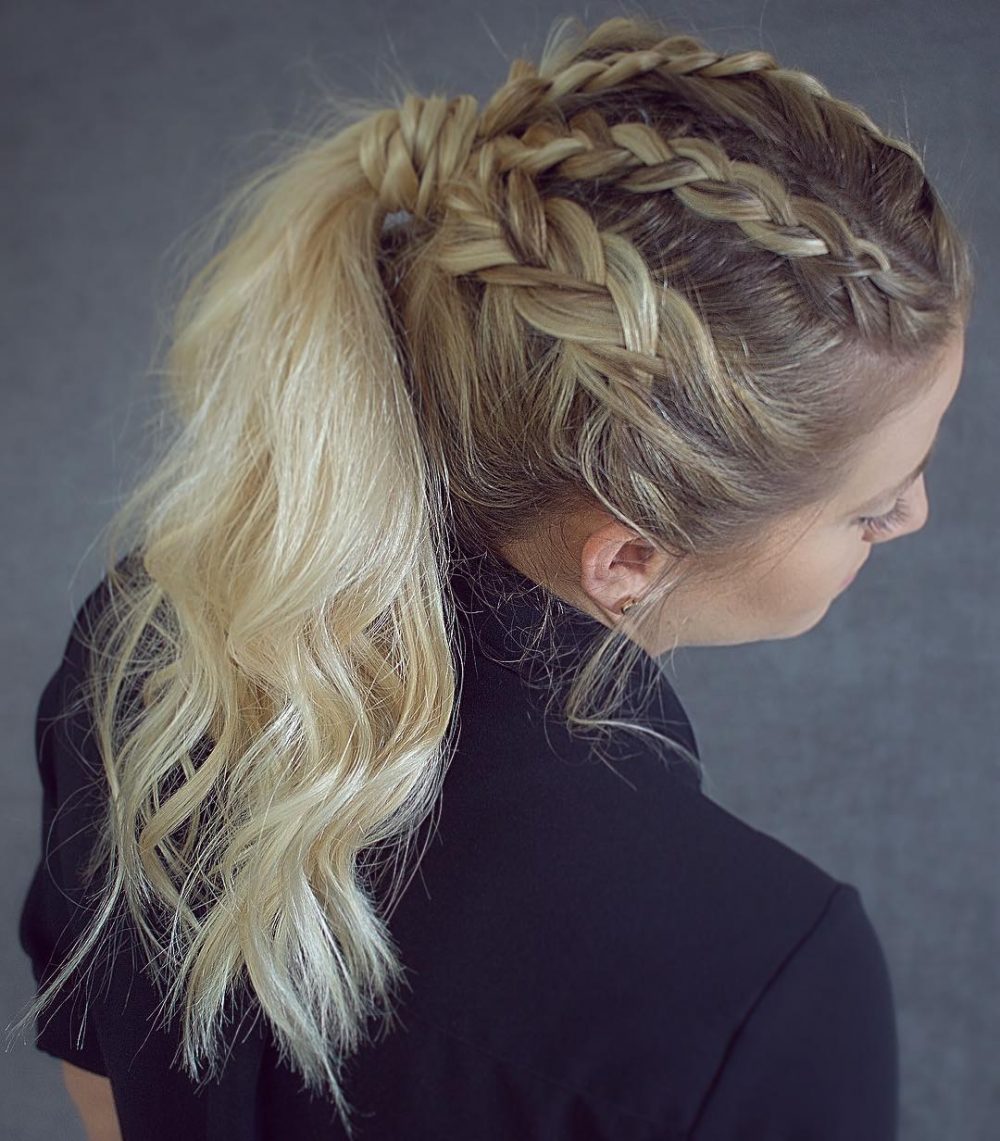 simple braided ponytail bohemian hairstyles