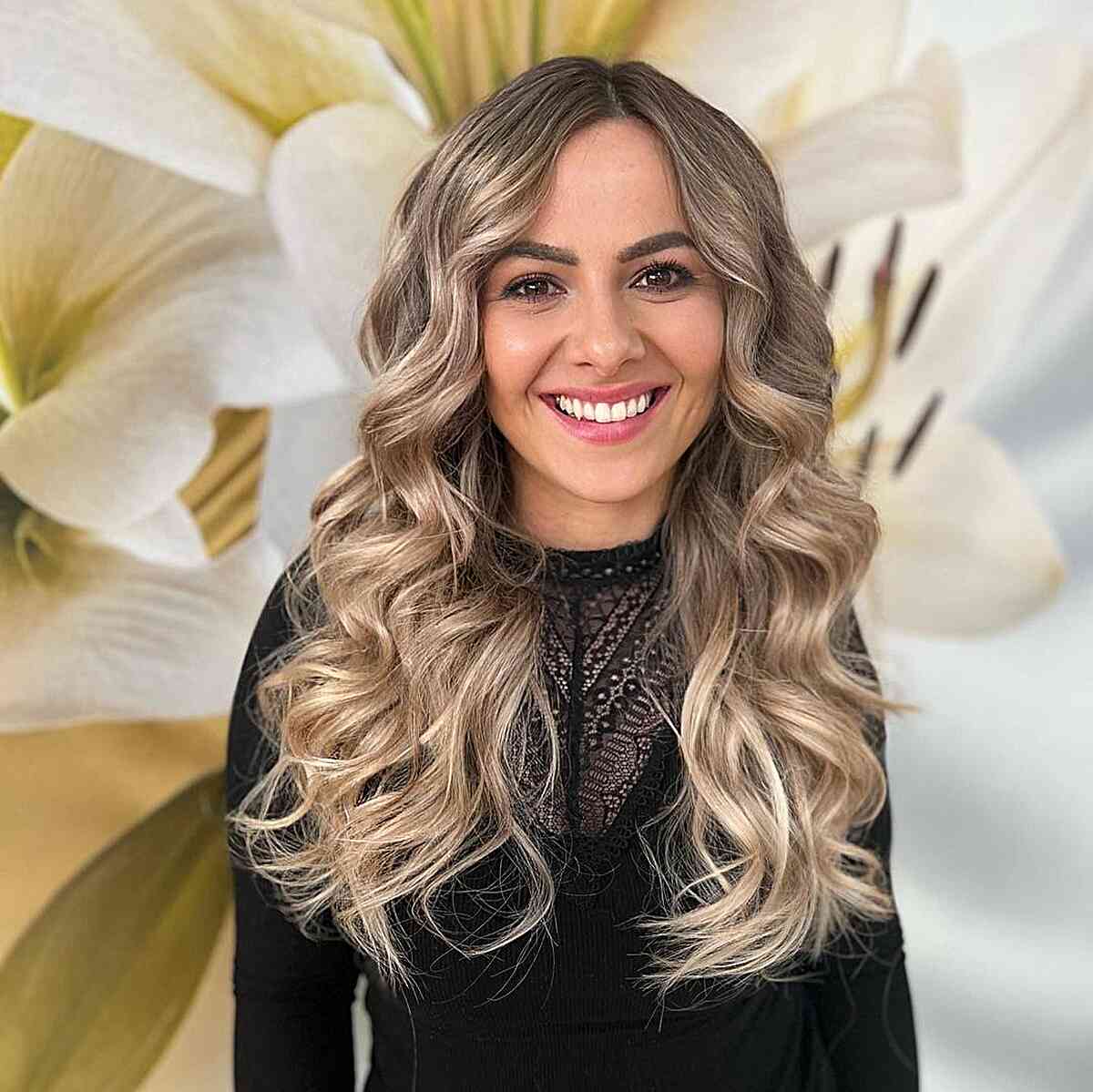 simple curled long hair