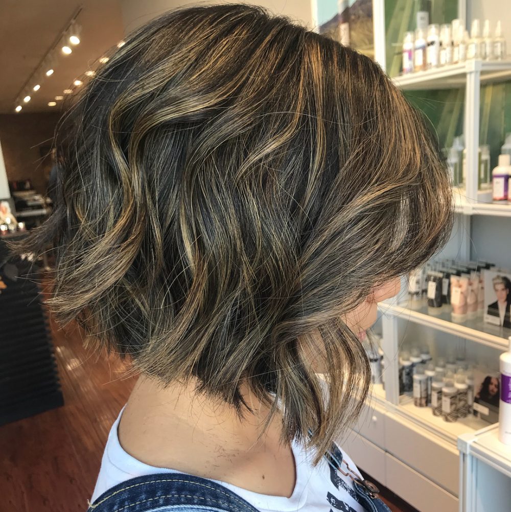 slightly graduated bob with texture