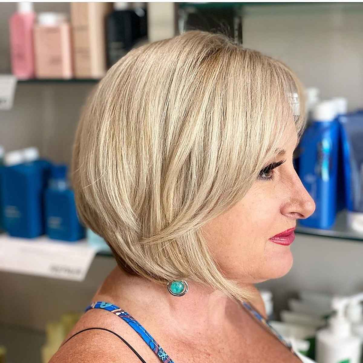 soft medium length bob for thinning hair