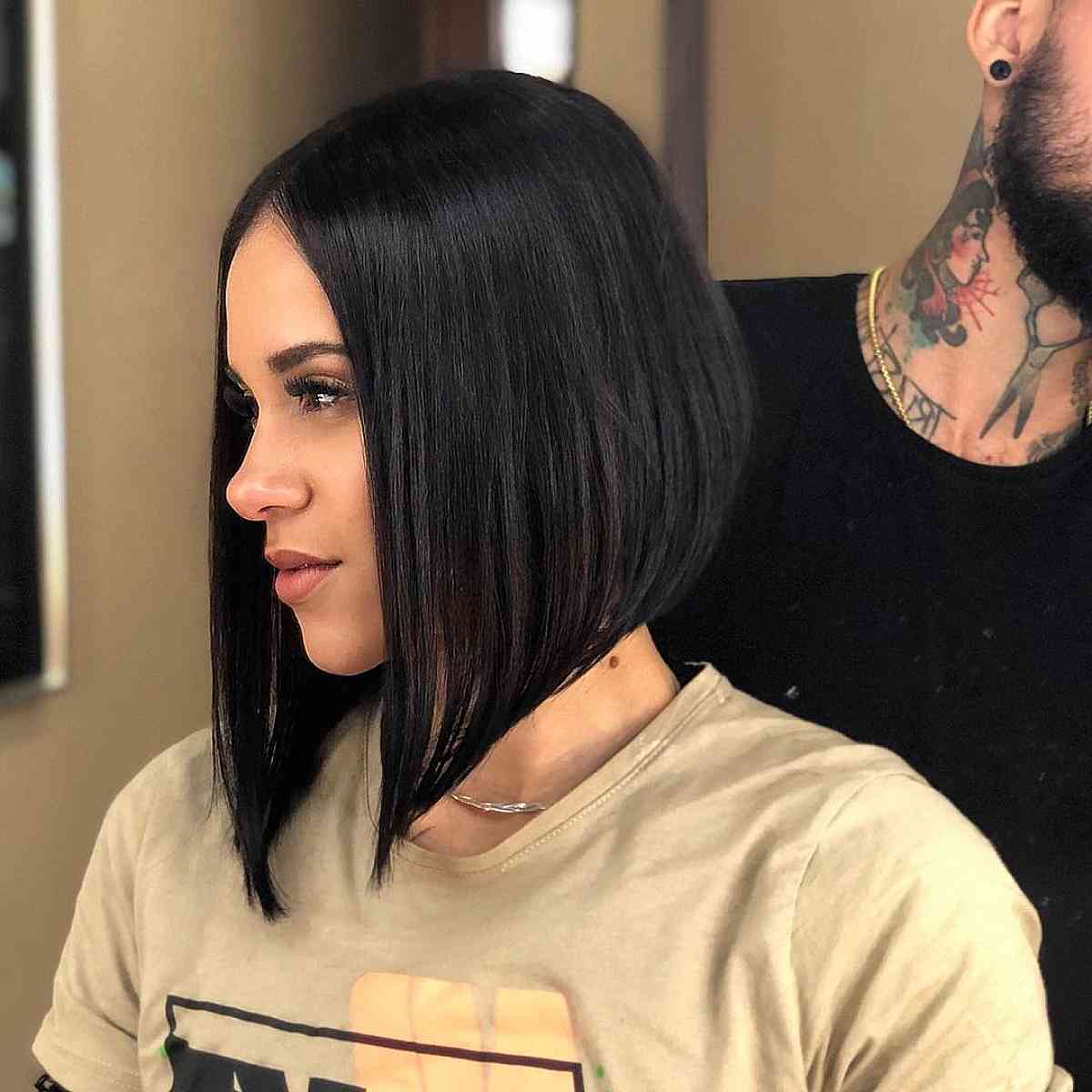stacked a line bobcut