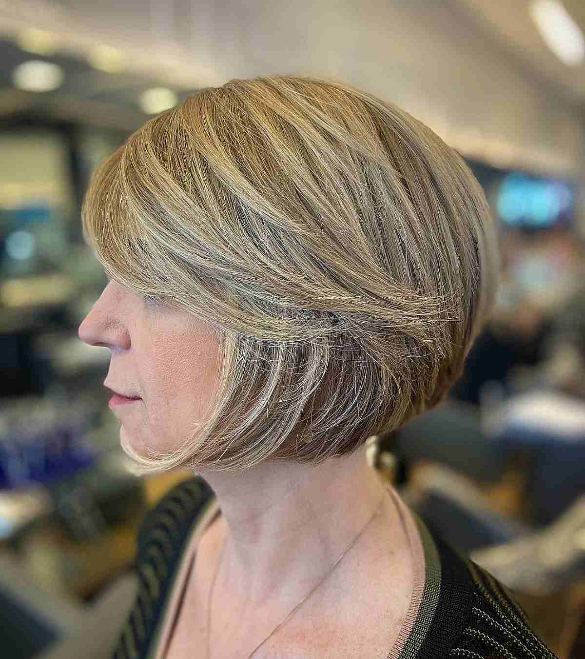 stacked chin length bob haircut