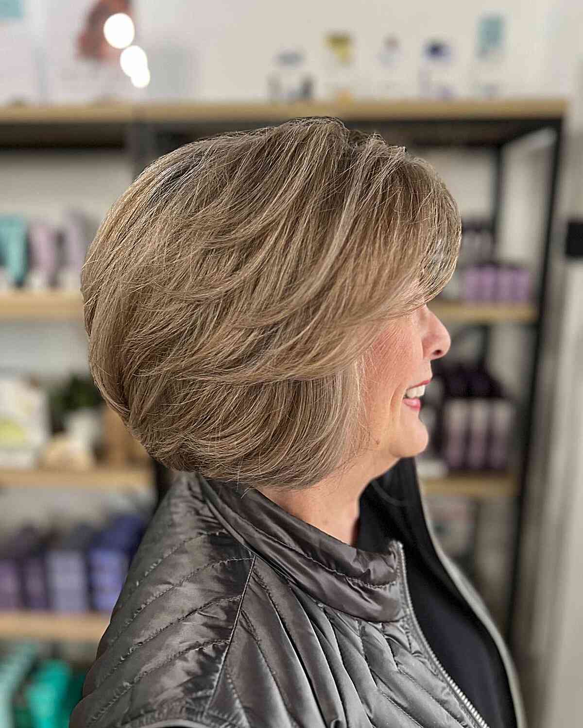 stacked shaggy bob