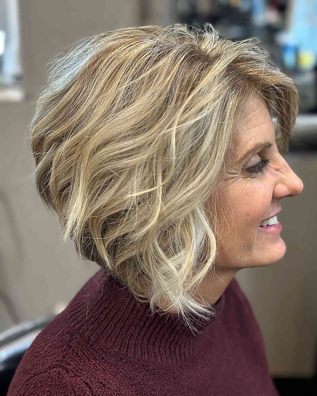 stacked wavy bob