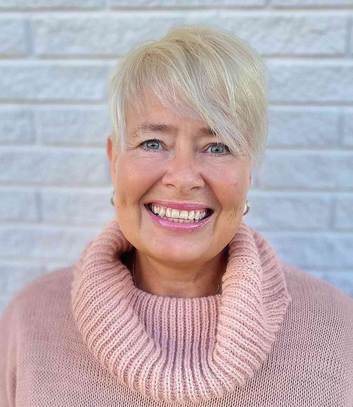 thin wispy pixie for a woman over 60 with a square face