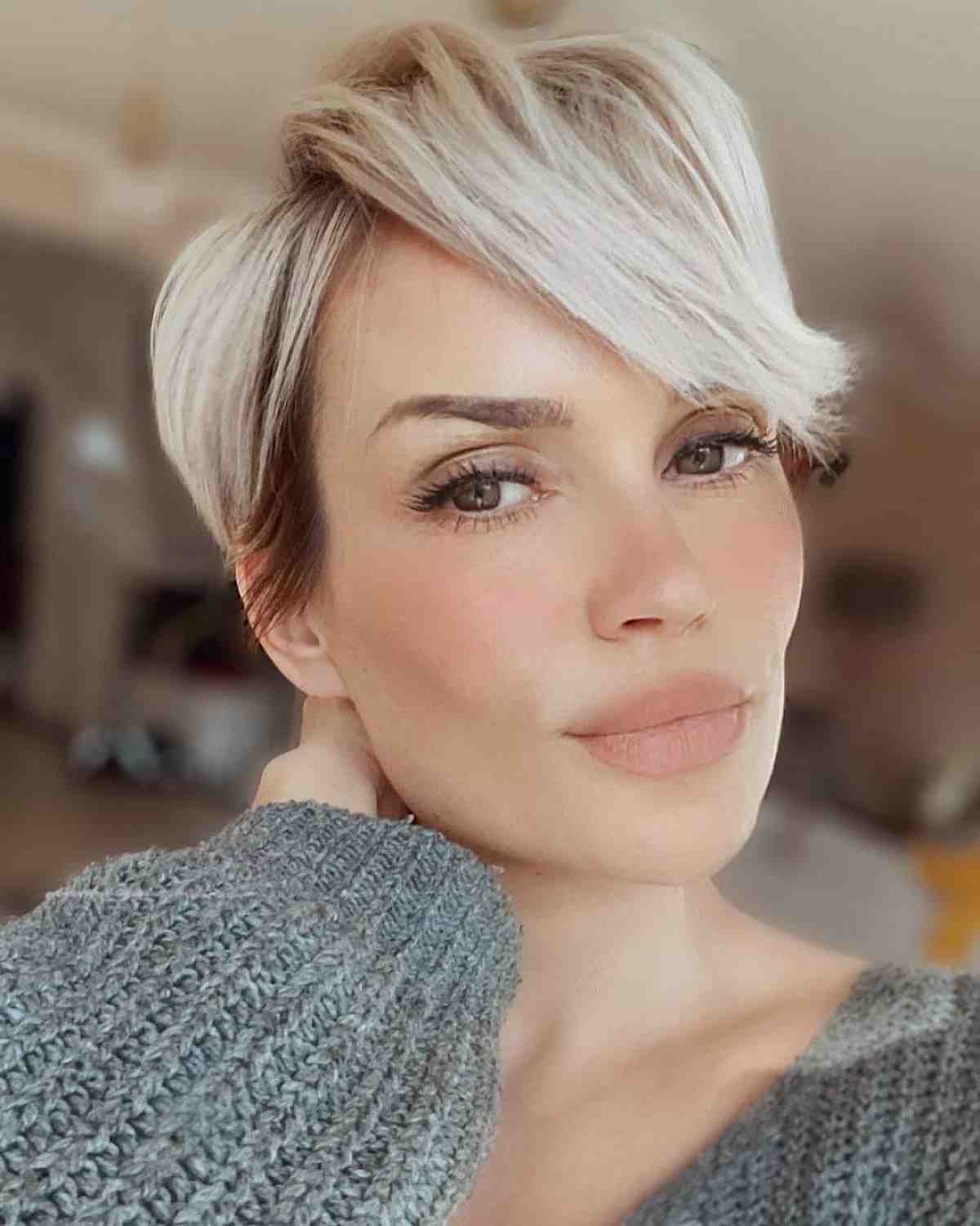 voluminous large side bangs