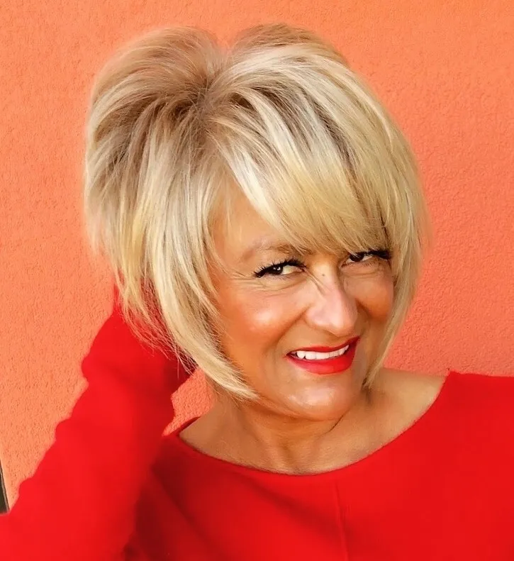 Chic Bob with Deep Bangs and Face Framing Layers