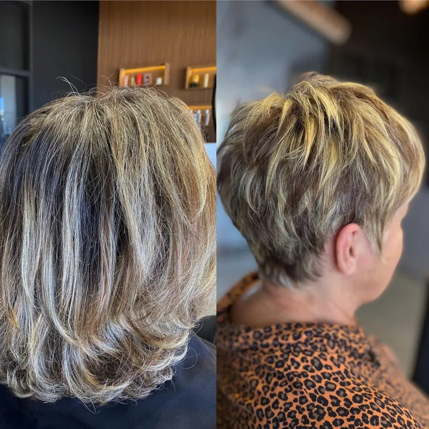 Pixie Haircut with Highlights