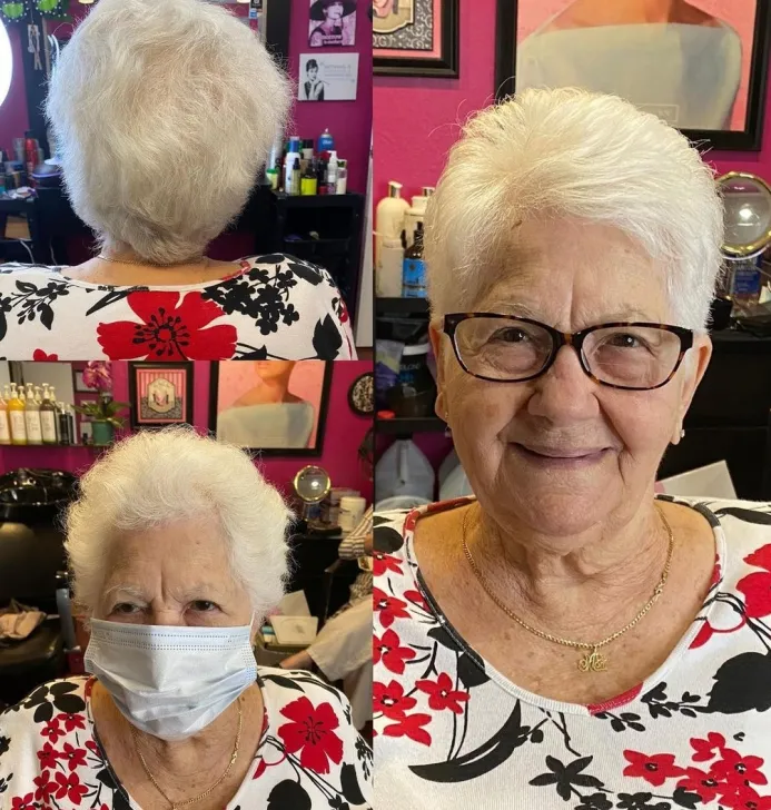 Wispy Short Silver Hair