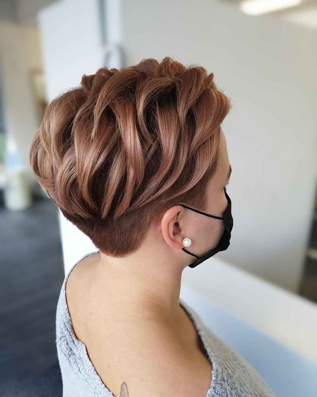 back view of an undercut pixie