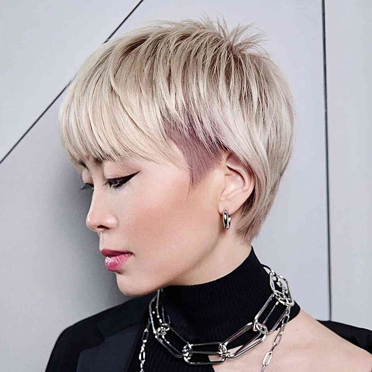 block colored undercut pixie