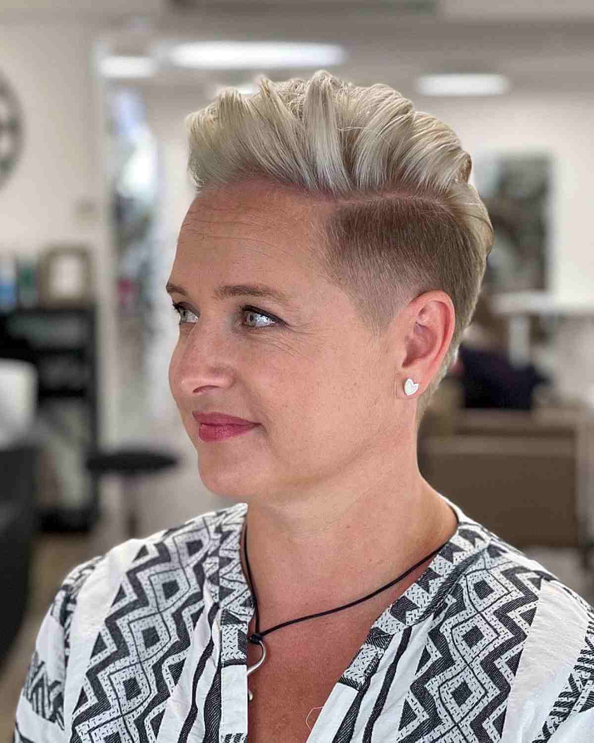 blonde pixie undercut fade