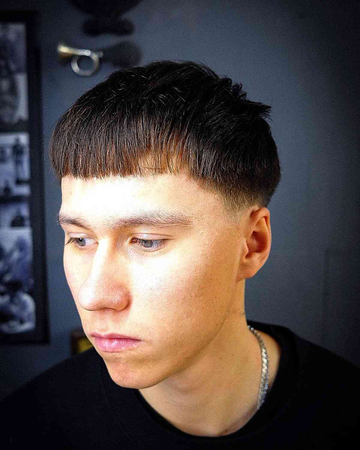 bowl edgar cut with short fringe and sides for young men