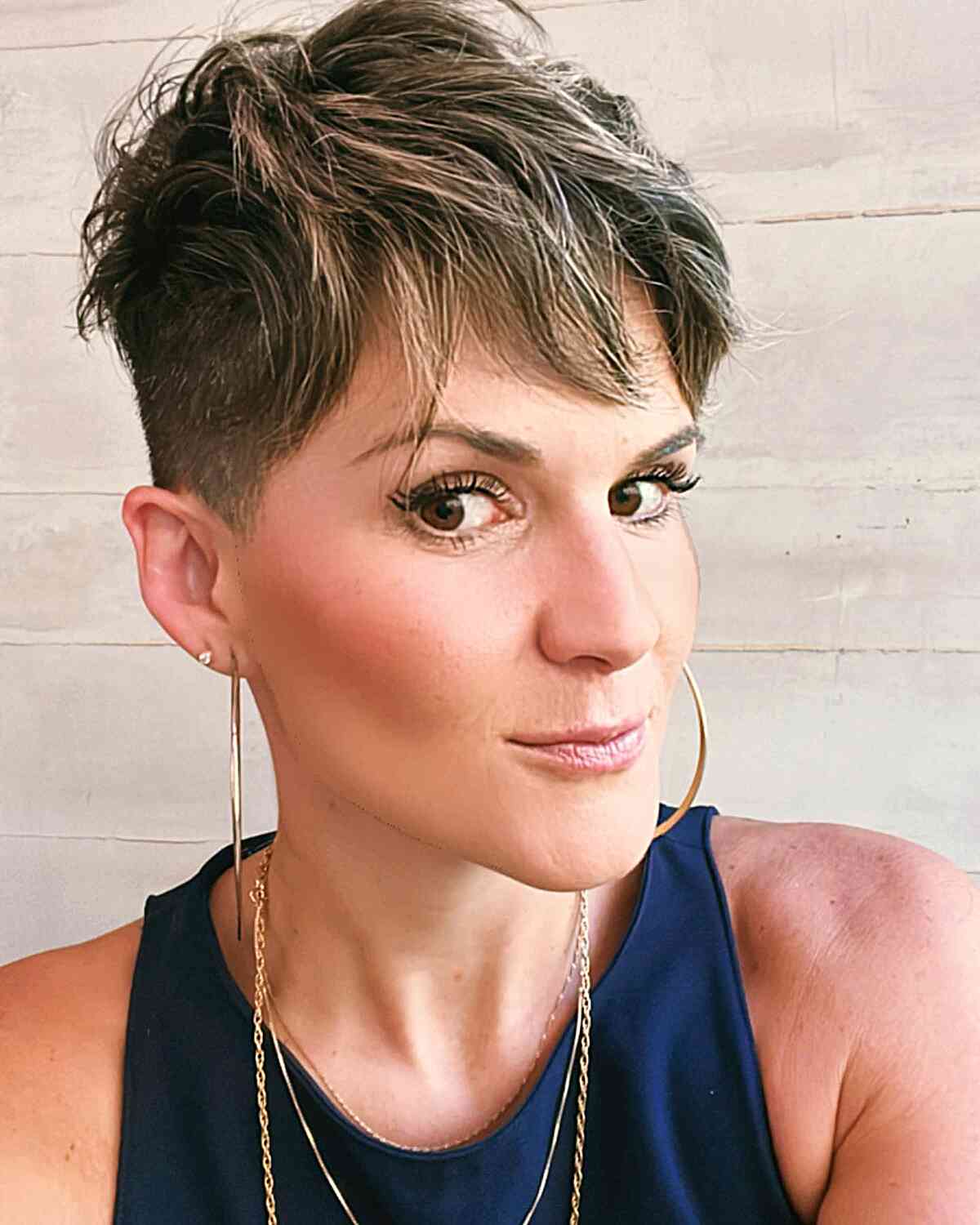 brushed forward undercut pixie cut