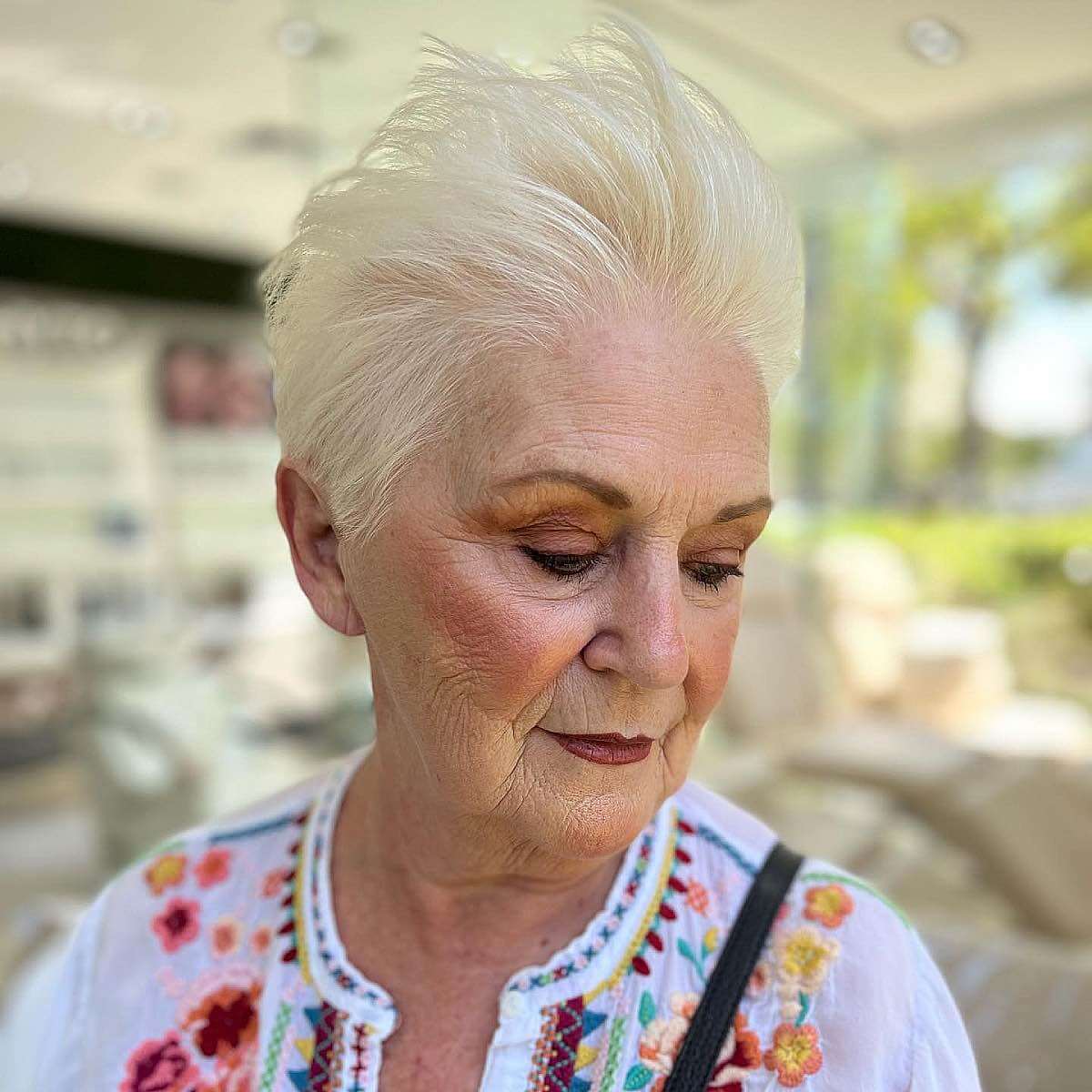 brushed up short hair for ladies 70 and over