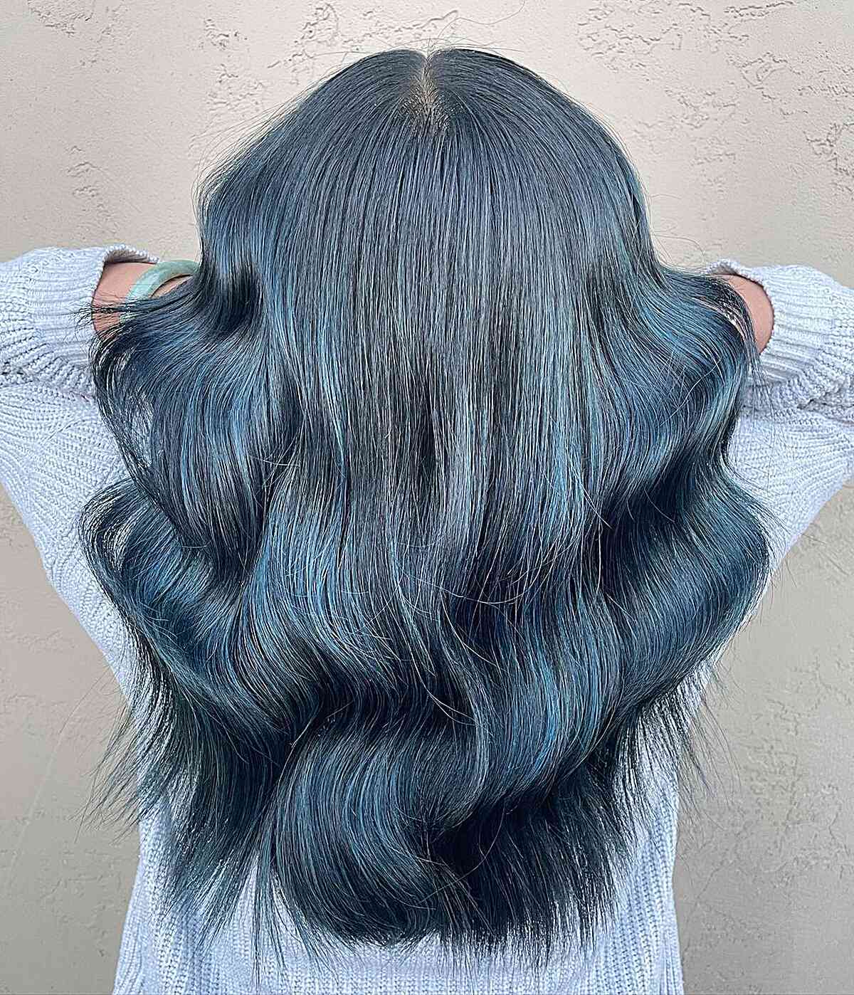 denim blue balayage highlights