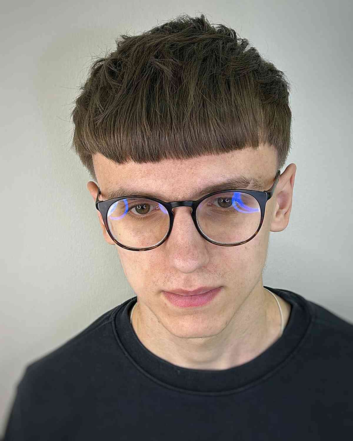 edgar cut with textured top and straight fringe for boys