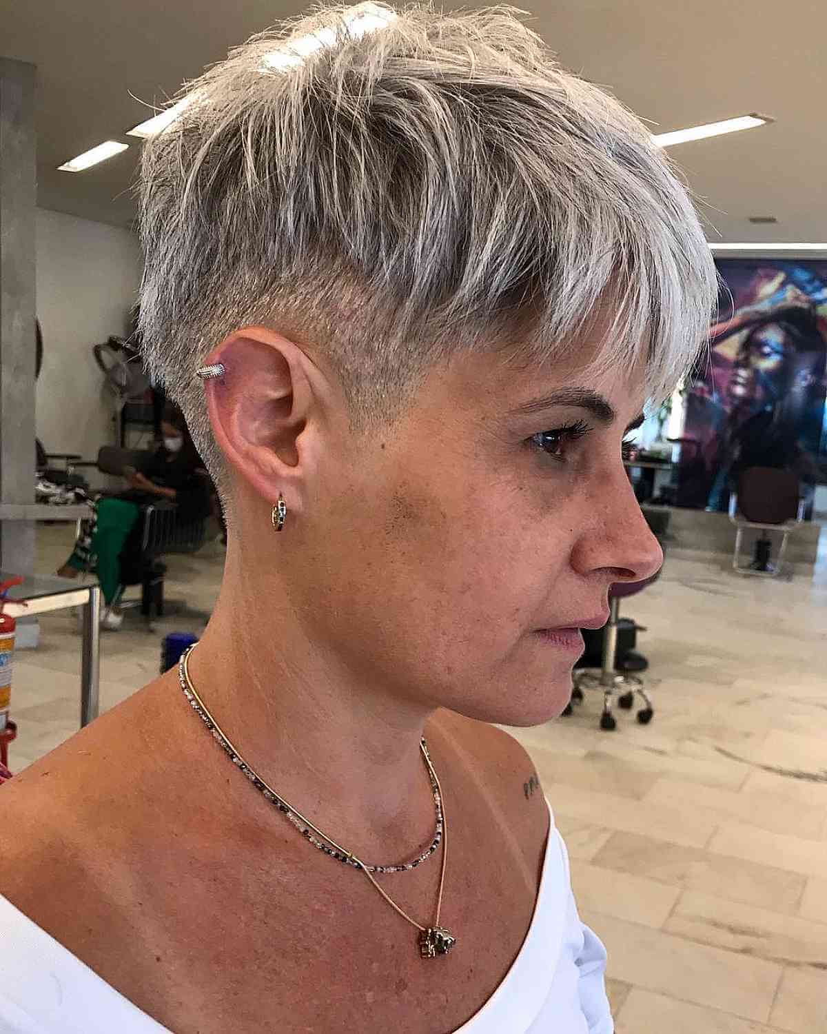 edgy short crop with an undercut for women