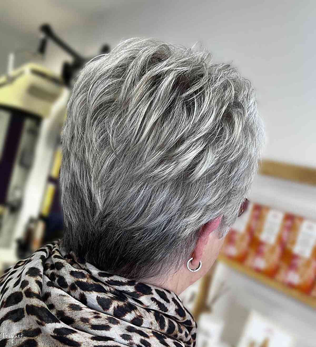 extra short hair with feathered piecey layers for women over 60