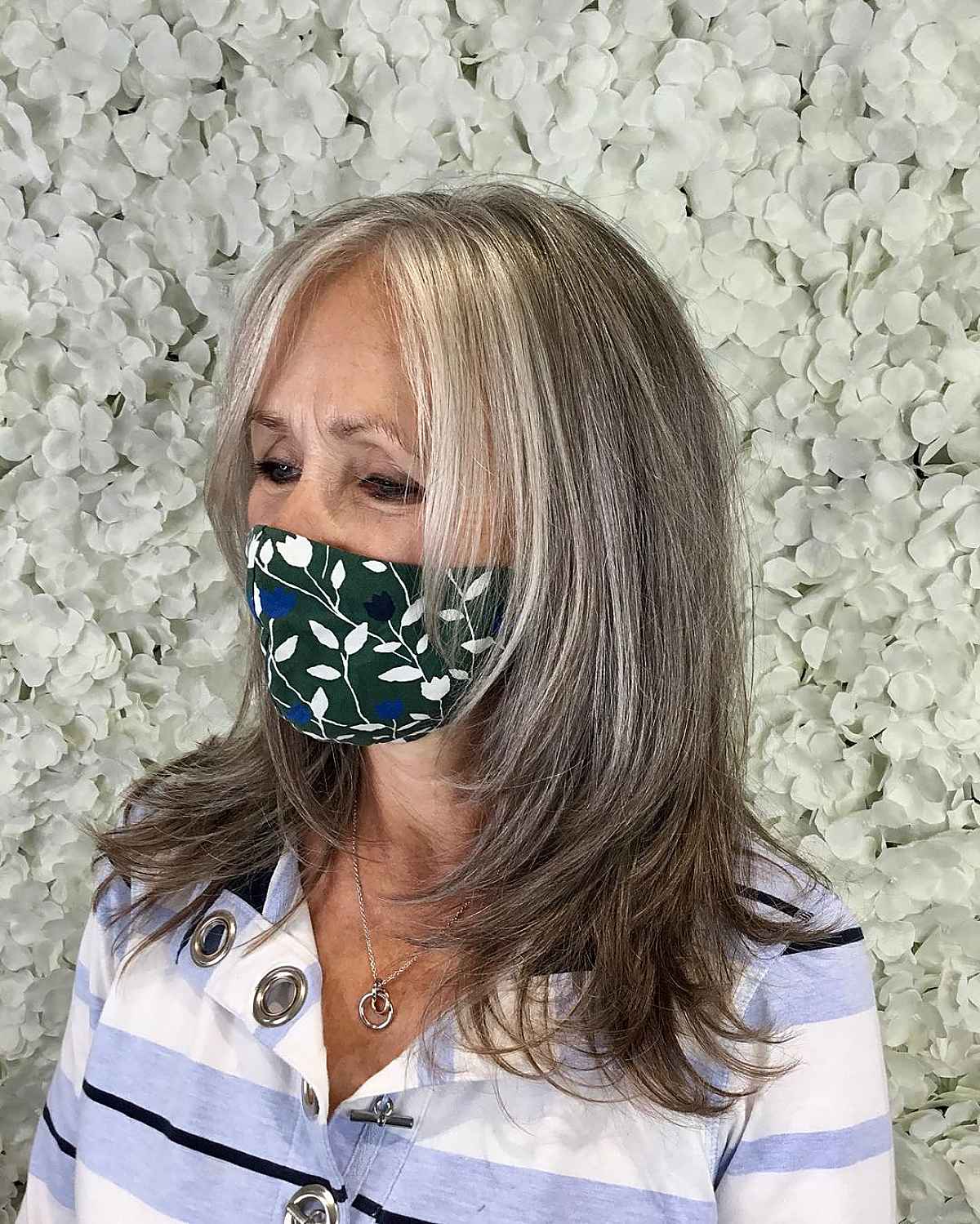face framing choppy layers for a lady over 70