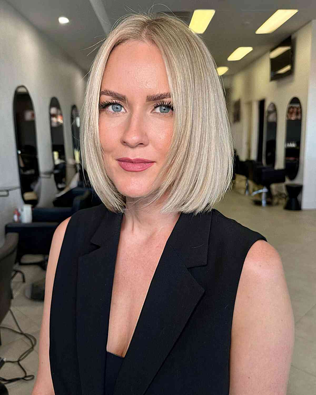 face framing sleek bob slob style