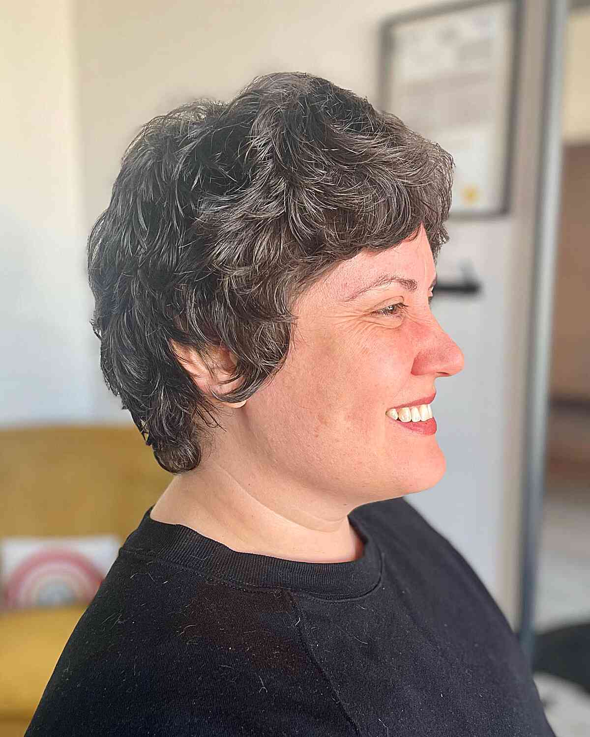 feathered shaggy pixie on older ladies
