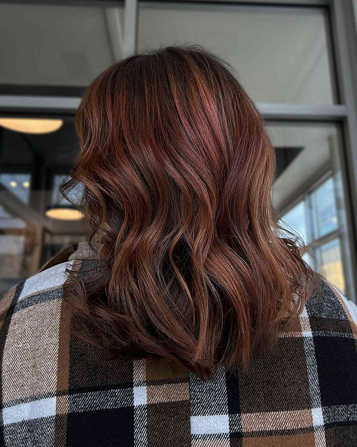 hints of brown red balayage hues