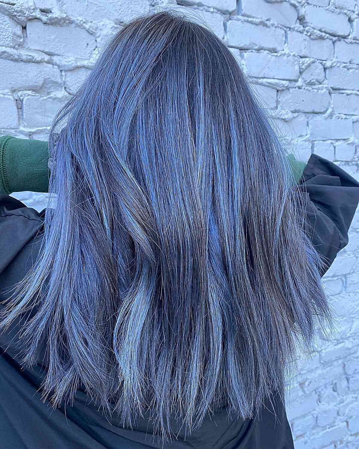 icy blue hair balayage highlights