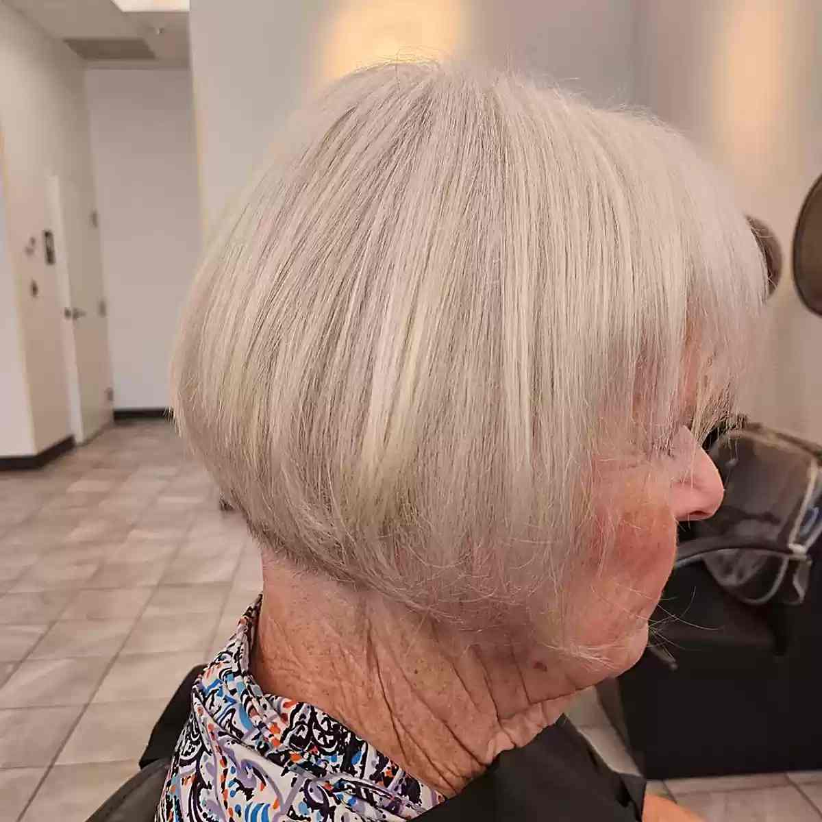 jaw grazing wispy bob cut for ladies over 60