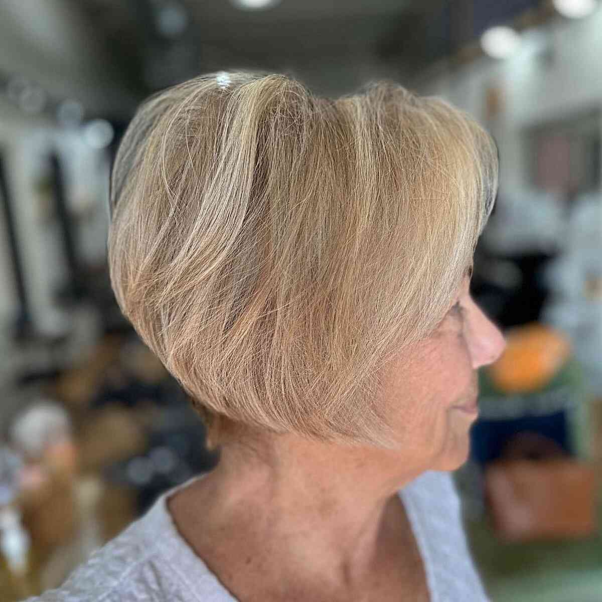 jaw length dimensional stacked bob for older ladies aged 60 and up