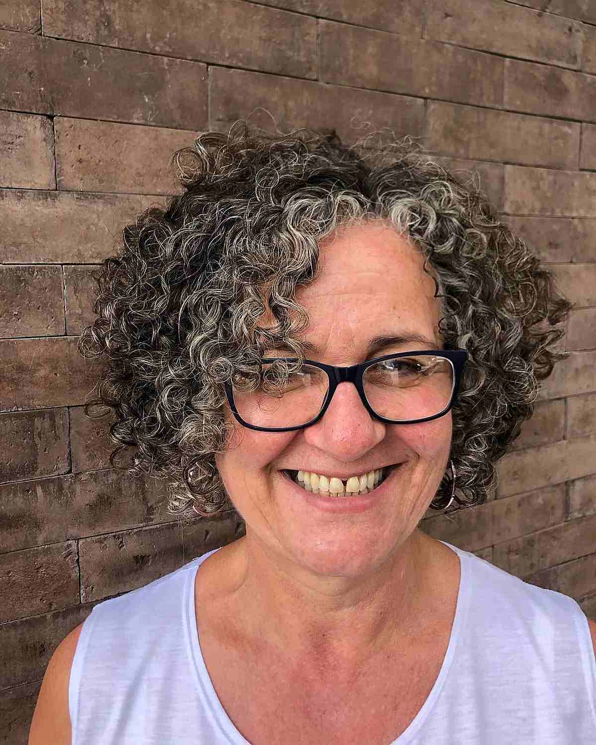 jaw length soft tousled curls and layers for older women