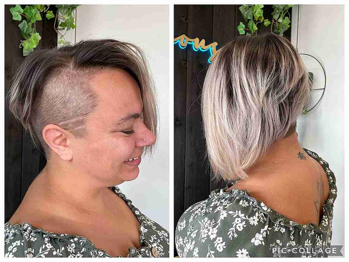 long bob with a deep side undercut