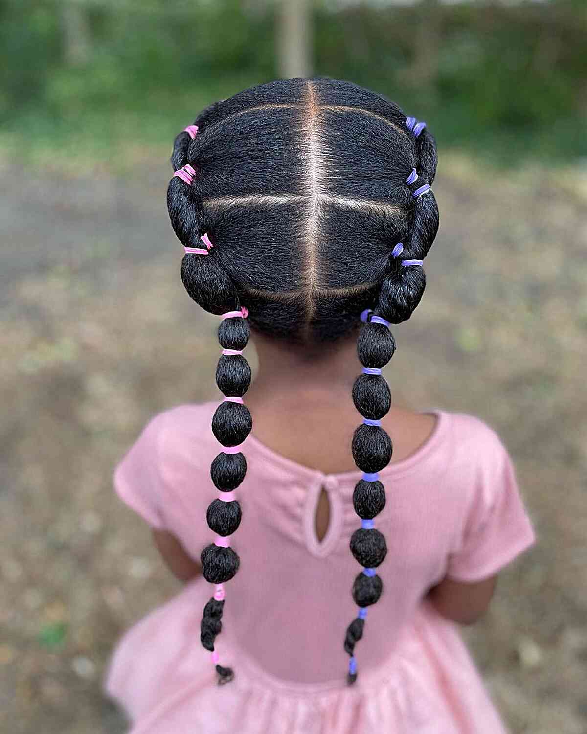 long length double bubble braids for young girls natural hair