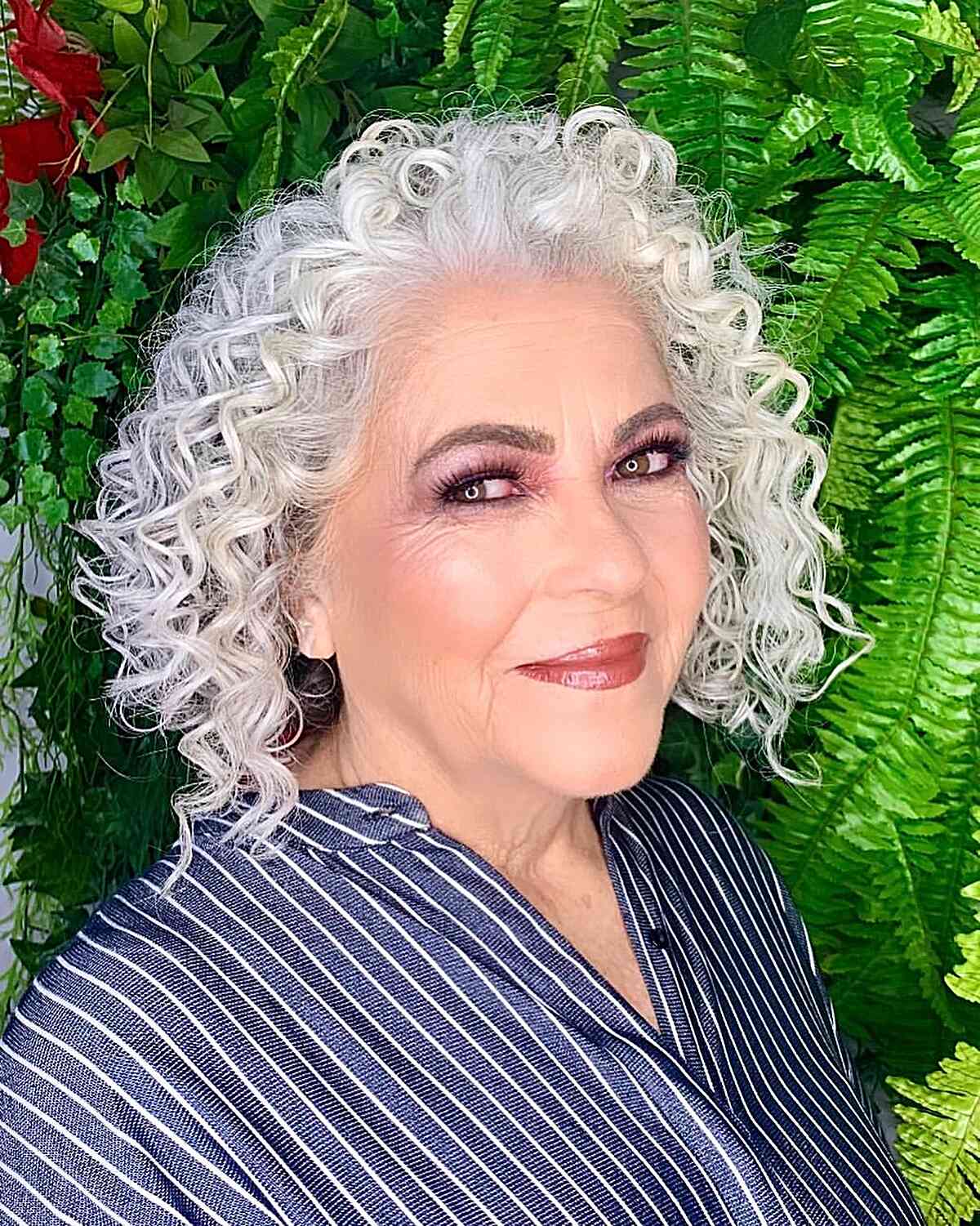 loose silver curls for old ladies