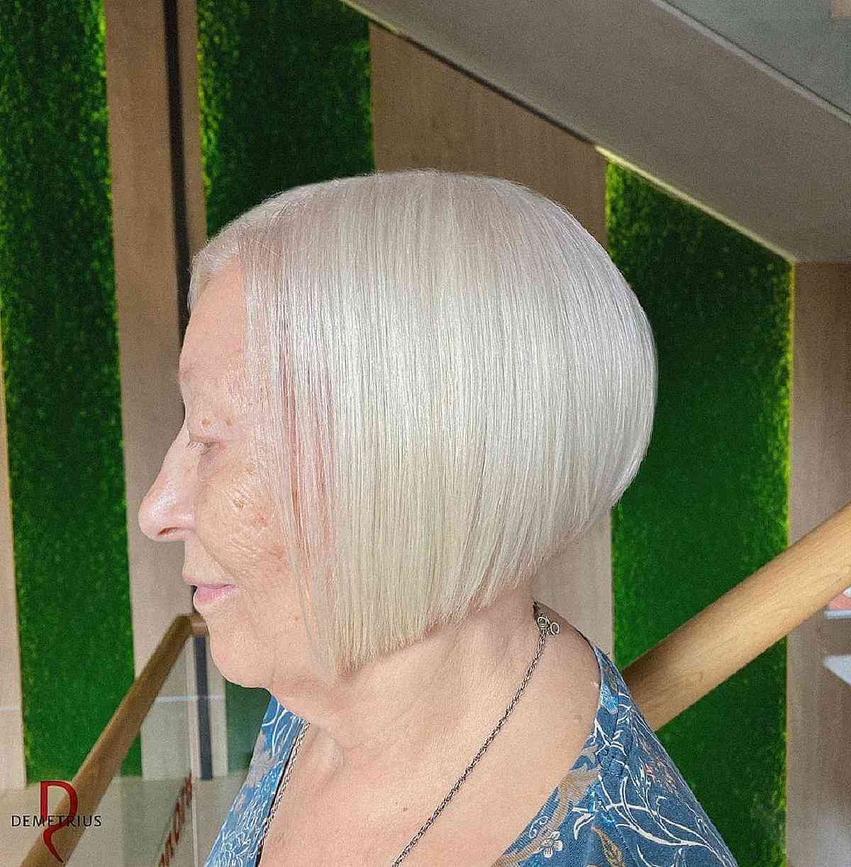 low maintenance stacked bob for elderly lady