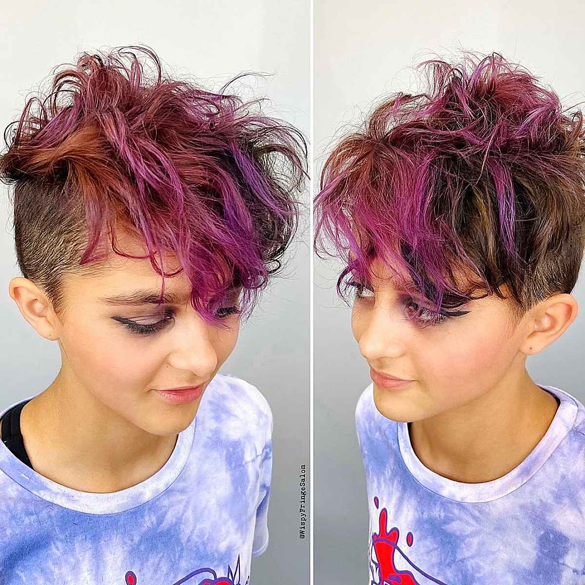 messy undercut pixie with bangs