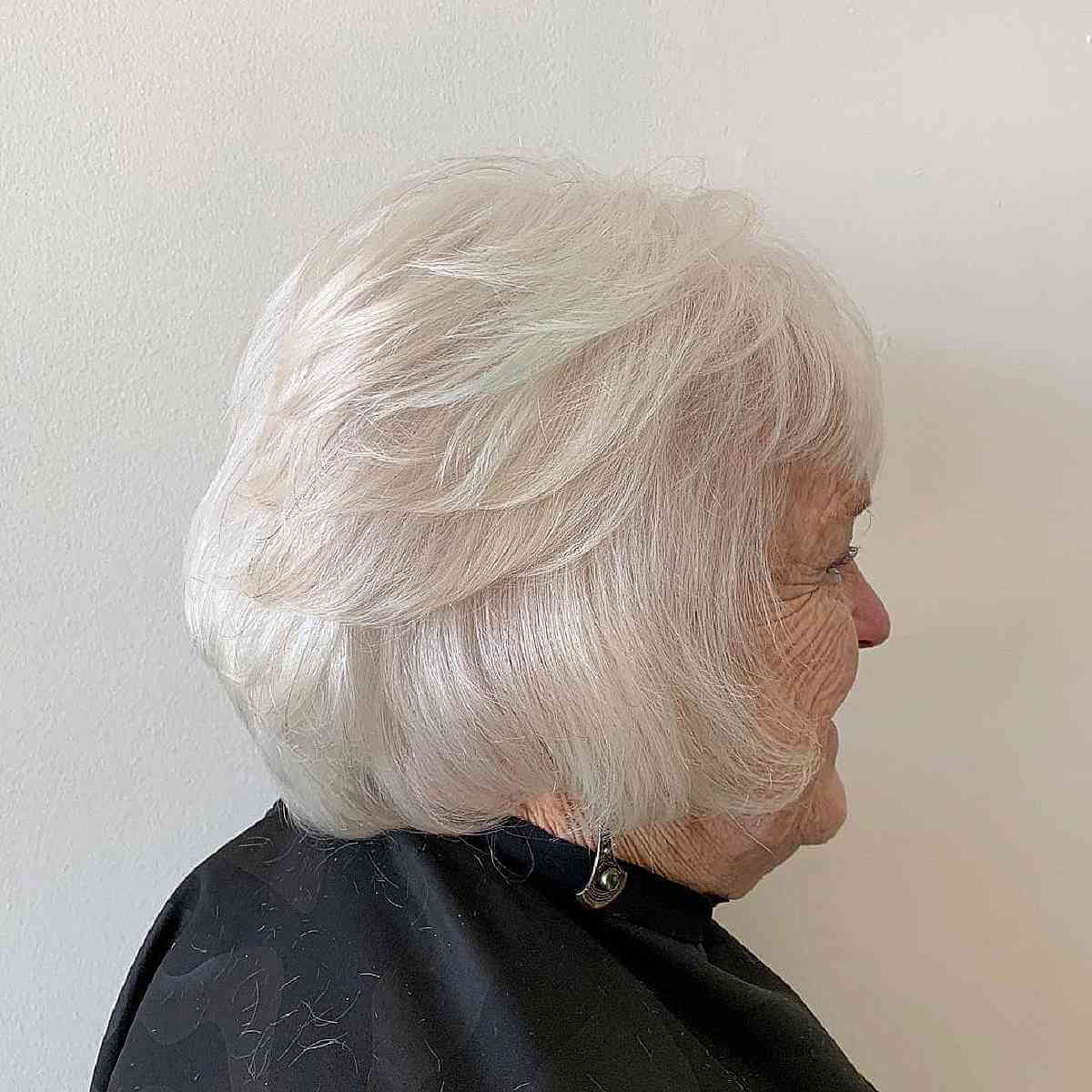 neck length layered cut for 70 year old women with thinning hair