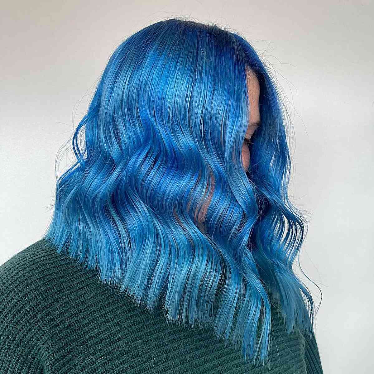 ocean pastel blue balayage hair