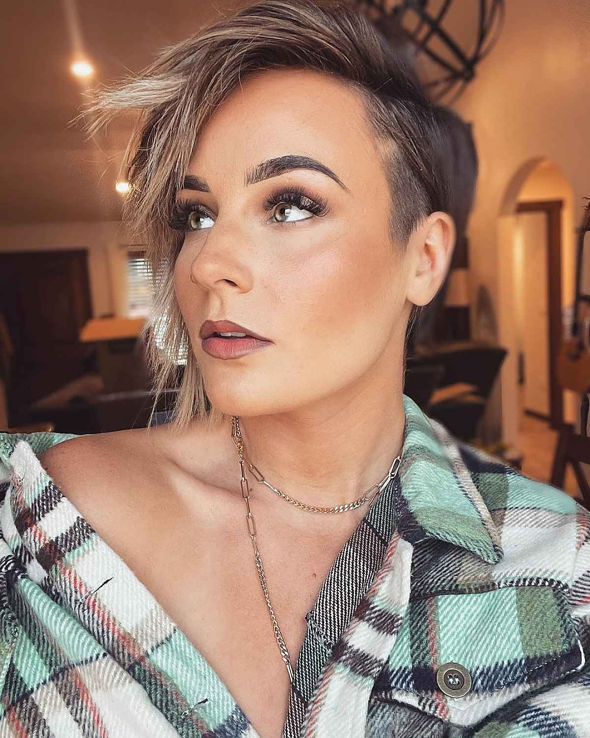 pixie bob undercut with a side part