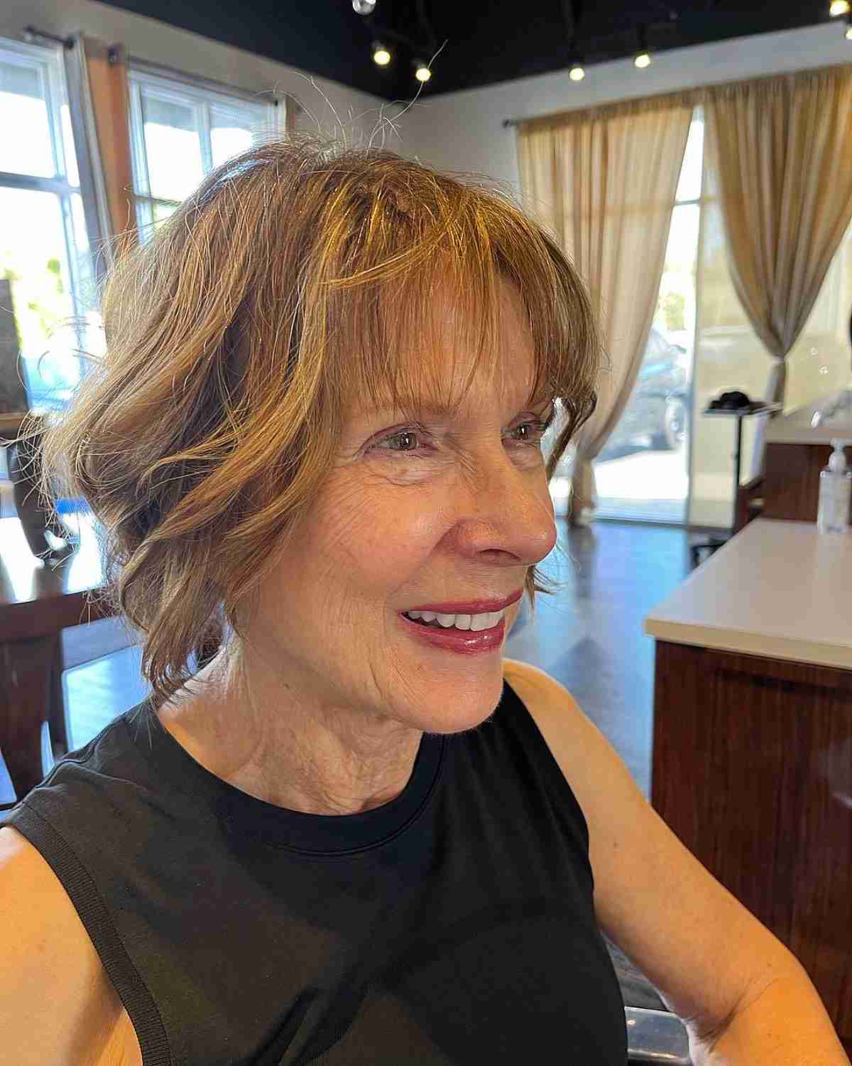 short cut with wispy bangs for 70 year old ladies with fine hair