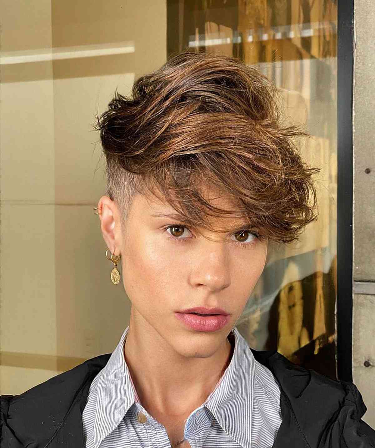 short punk rock undercut pixie cut for thick hair
