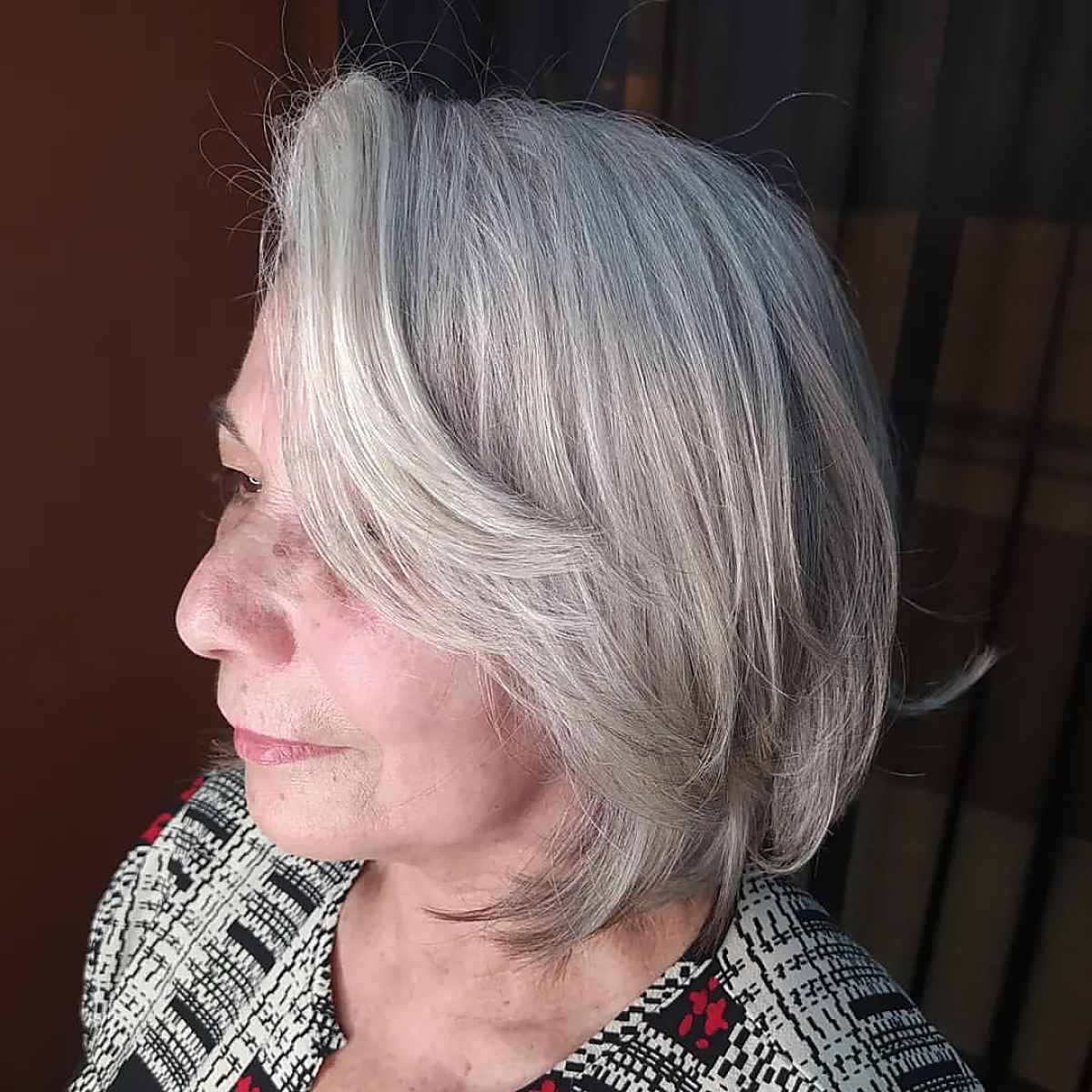 shoulder length layered bob for ladies over seventy
