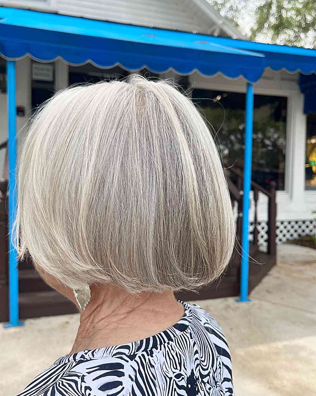 silver classic jaw length cut for seniors over 60