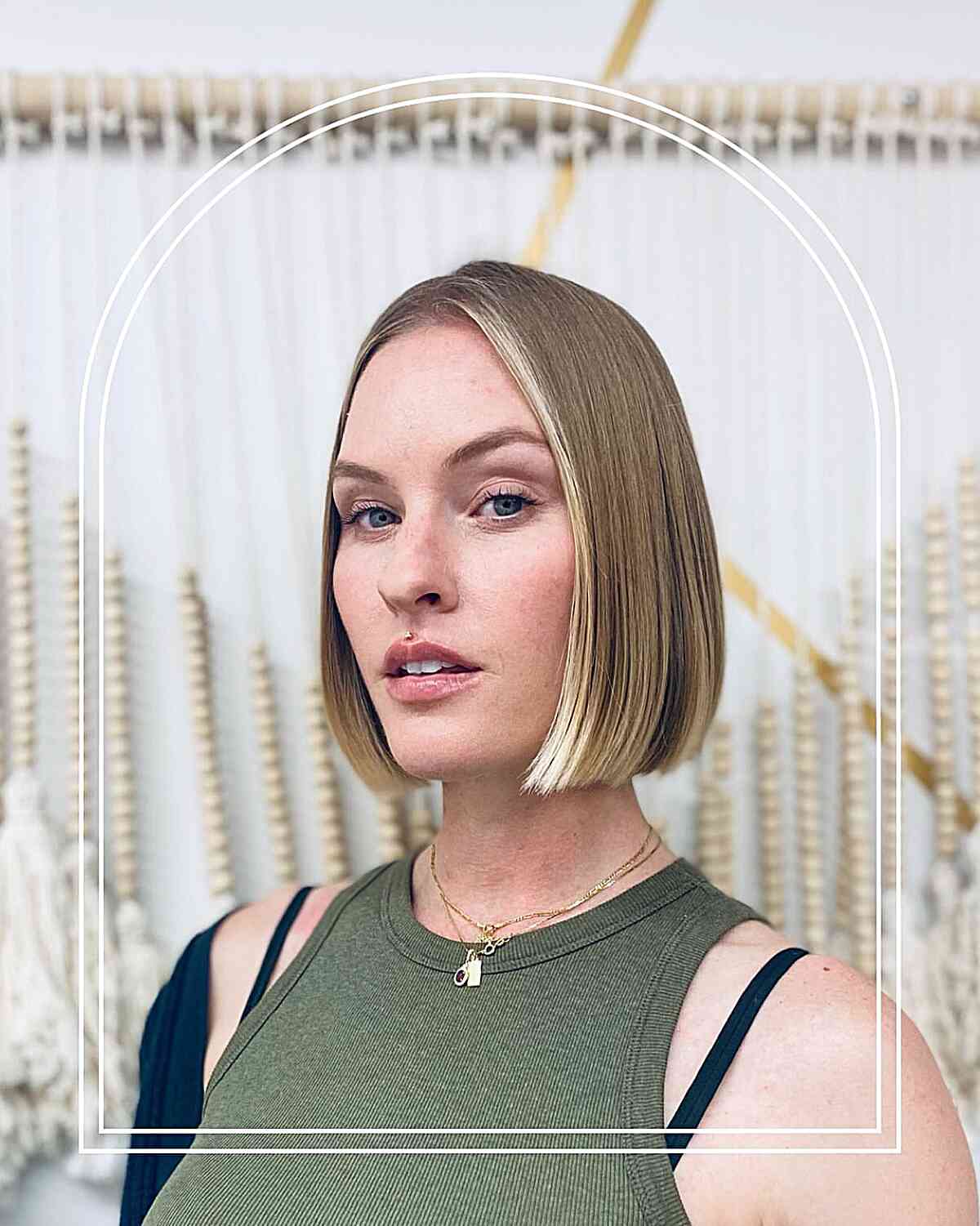 straight chin length slob bob for thin hair